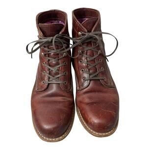 Wolverine 1000 Mile Leather Boots Womens 8 B Red Lace Up Liberty Arts
